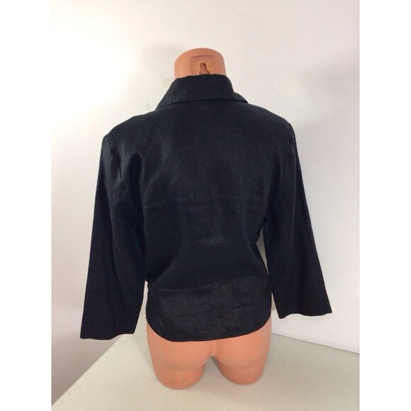 Studio Jax Linen Wrap Shirt Womens 8 - Picture 3 of 8